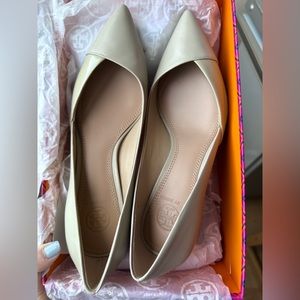 🆕new in box Tory Burch cement ramie pumps